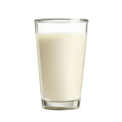 Fresh Milk Glass White Background on transparent background.