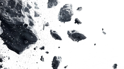 Meteorite Stone Isolated on PNG Background – Celestial Object in Motion
