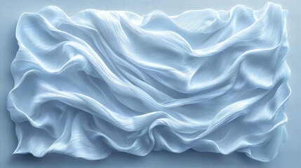 Obraz premium Crisp white cloth laid out on a bright blue background creating a fresh and clean visual contrast