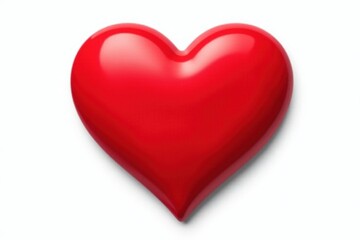Vibrant red heart sticker, glossy finish, isolated on white , heart, glossy, image
