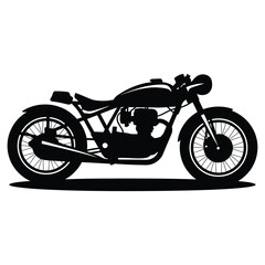 Obraz premium Monowheel Motorcycle Silhouette, Vector, Icon, Logo, White Background.