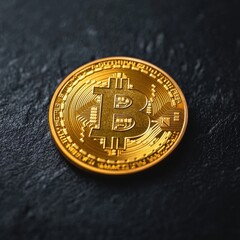 Close-up of a bitcoin coin with intricate design showcasing the iconic symbol of digital currency