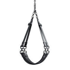 Black leather bridle hanging, equestrian equipment.