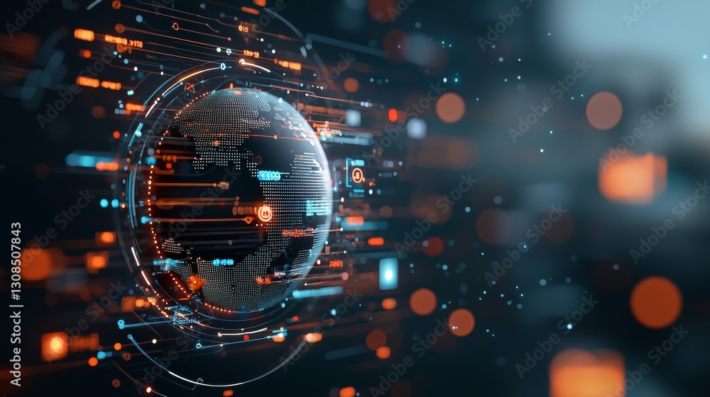 Aufkleber global digital connectivity revolution understanding data flow technology and innovation in a virtua
