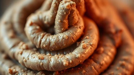 Fototapeta premium Delicious Peanut Butter Frosting Swirl Close-up with Crunchy Nut Topping