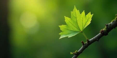 Young beech leaf emerges, showcasing intricate venation on slender twigs , high-resolution, twig, green leaf