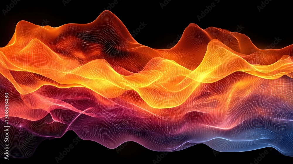 Poster ethereal and fluid wave of light creating a dreamlike atmosphere in an abstract composition