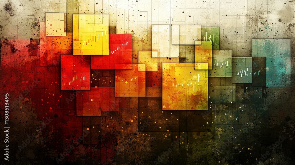 Poster vibrant and colorful abstract background full of dynamic shapes and patterns evoking energy
