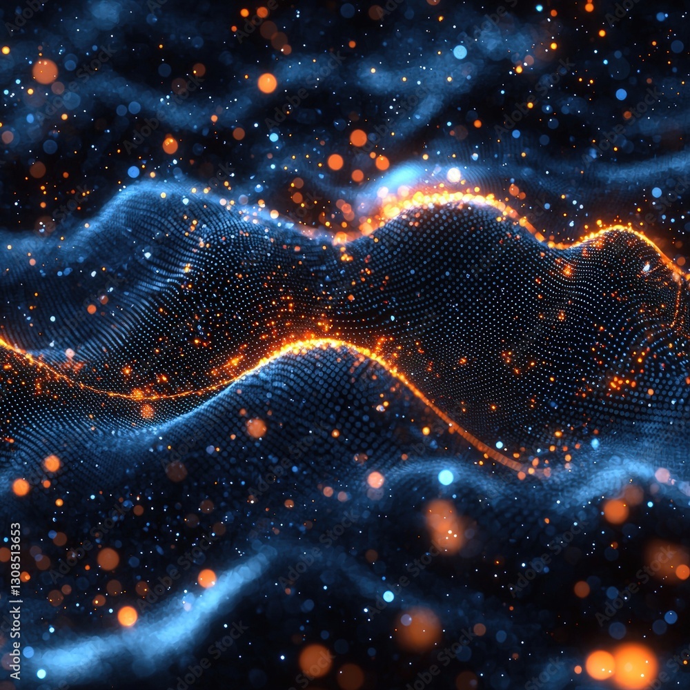 Poster ethereal wave of light flowing elegantly across the frame creating a sense of calm and serenity