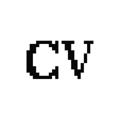 CV monogram logo design letter text name symbol monochrome logotype alphabet character simple logo