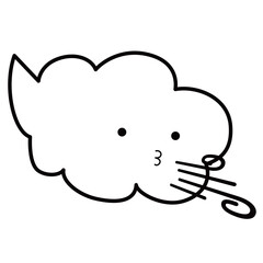 かわいい顔の雲と風