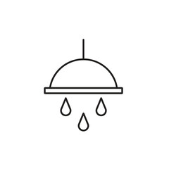 icon design of shower with line art style on white background