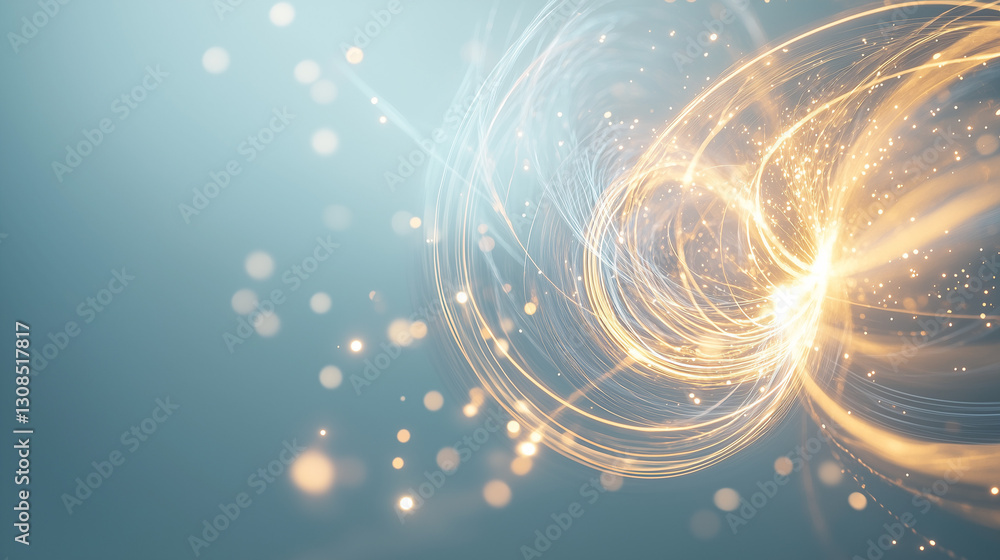 Aufkleber abstract energy: a dynamic display of swirling energy, bright light and bokeh on a gradient backdrop
