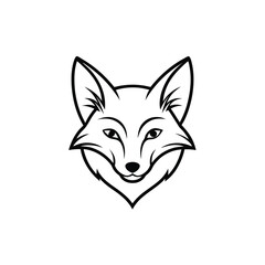 Obraz premium Fox Head Silhouette Vector Design Detailed | Fox Head Vector