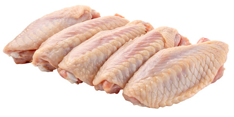 Raw Chicken Wings – Isolated on White Background – Transparent PNG – AI Generated