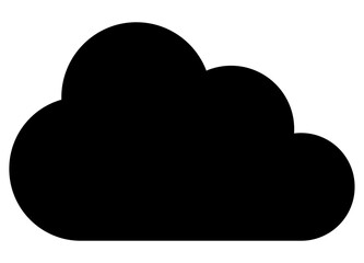 雲アイコンのイラスト　黒