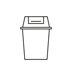 trash can icon design with line art style on white background