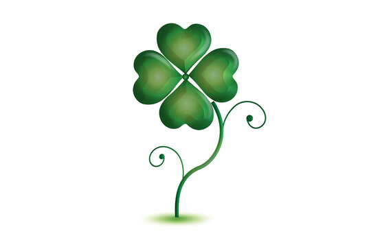 Four-leaf clover shamrock green plant 3D isolated icon image design