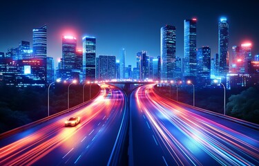 A dark background adorned with streaks of vibrant, colorful light