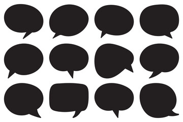 Set of speak bubble text, chatting box, message box, Cartoon vector illustration design.