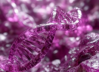 A dazzling, illuminated DNA double helix with a bokeh of multicolored lights behind it, conveying the essence of scientific advancement and genetic research