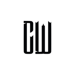 CW monogram logo design letter text name symbol monochrome logotype alphabet character simple logo