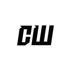 CW monogram logo design letter text name symbol monochrome logotype alphabet character simple logo