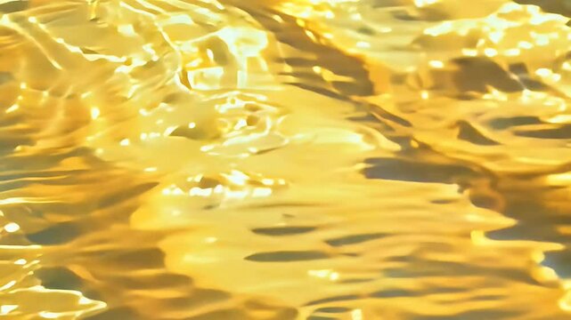 hypnotic visual shimmering golden yellow waves rippling liquid surface forming mesmerizing zigzag patterns continuous motion