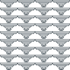 The symmetry consists of inverted pyramidal structures.
