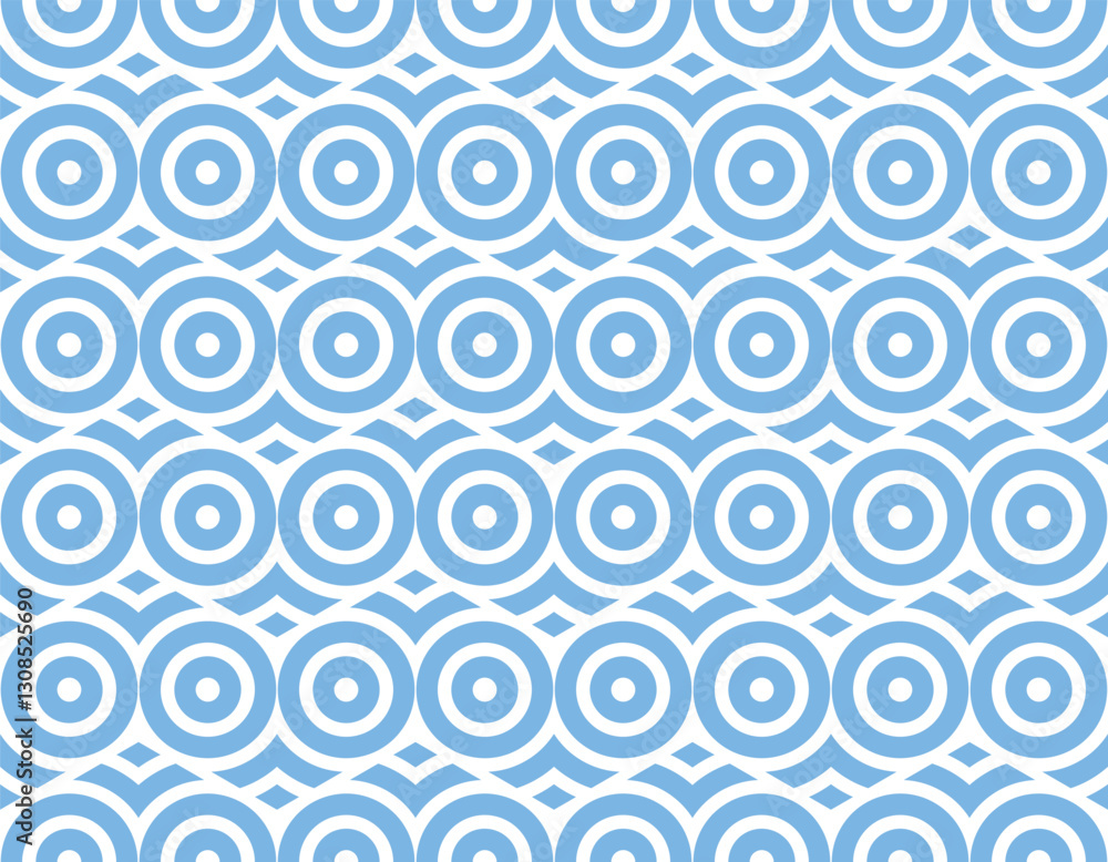 Poster Abstract geometric pattern with stripes, lines. Seamless vector background. White and blue ornament. Simple lattice graphic design