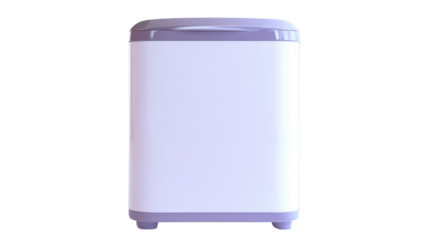 Modern washing machine isolated on transparent background with purple details