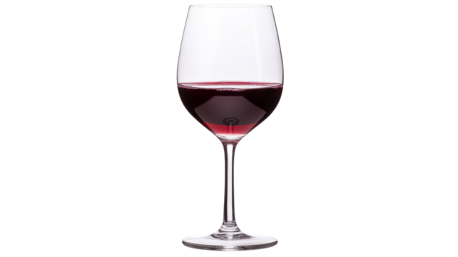 Glass of red wine on transparent background, perfect for compositions