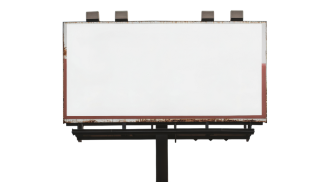 Large blank billboard with transparent background providing advertising space