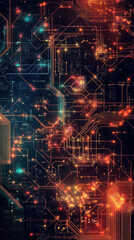 Fototapeta premium Abstract glowing circuit board design