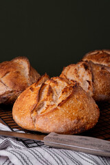 Homemade Sourdough Bread with Crispy Crust Vertical photo