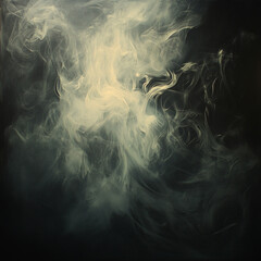 Wispy details of smoke rising against a dark background