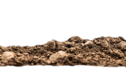 Pile of dirt soil isolated on transparent background representing ground and earth