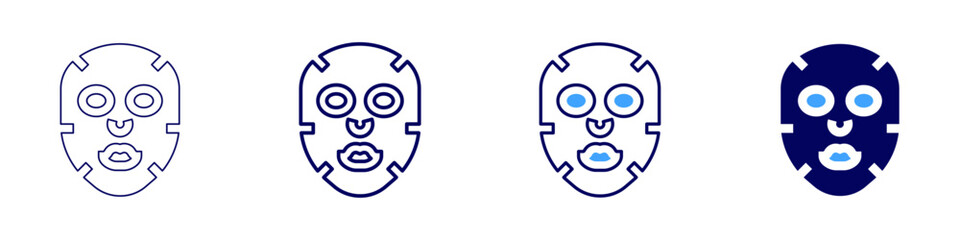 Mud mask icon in 4 different styles. Thin Line, Line, Bold Line, Duotone. Duotone style. Editable stroke