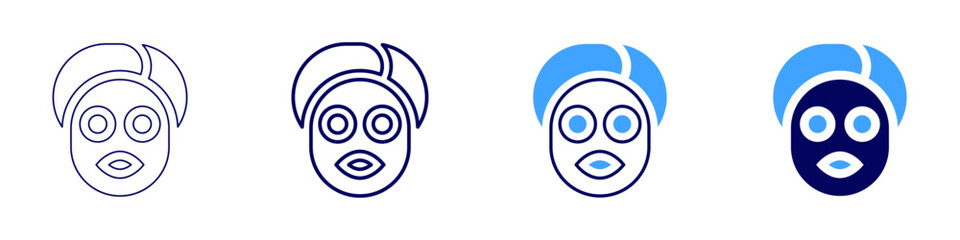 Overnight mask icon in 4 different styles. Thin Line, Line, Bold Line, Duotone. Duotone style. Editable stroke
