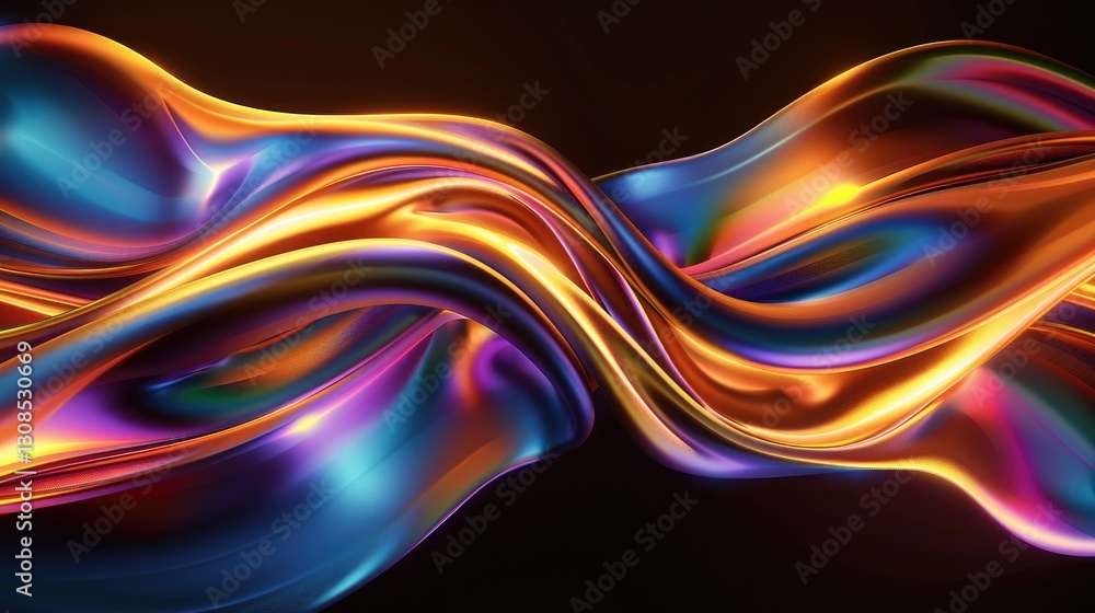 Aufkleber dynamic color flow abstract art digital creation high-resolution design vibrant environment close-up