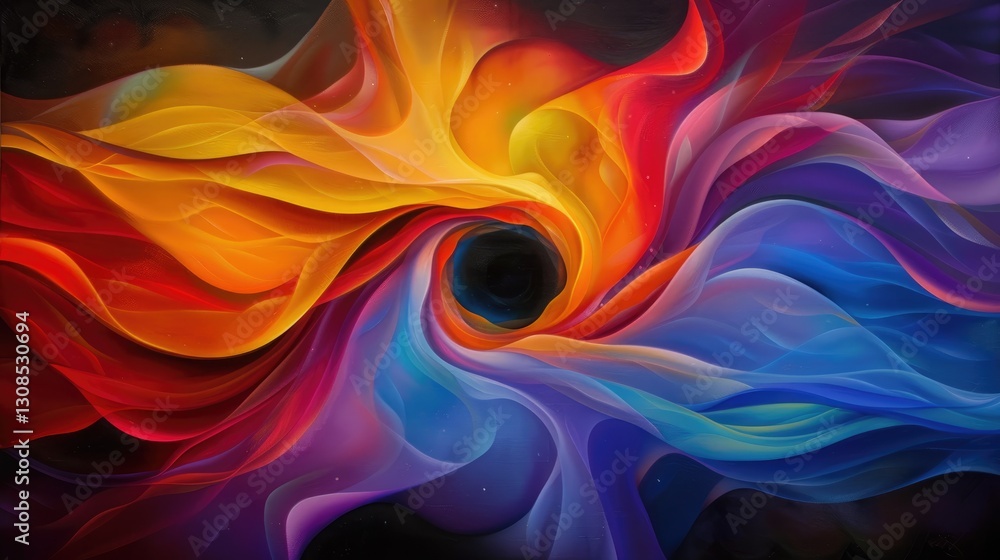 Aufkleber dynamic flow of colorful swirls abstract art digital medium vivid atmosphere close-up view energy an