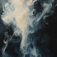 Wispy details of smoke rising against a dark background