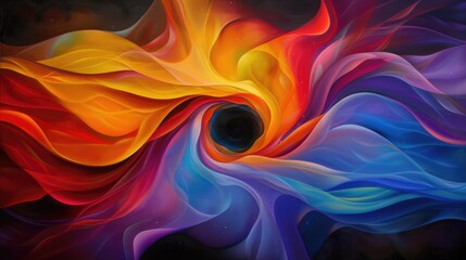 Obraz premium Dynamic flow of colorful swirls abstract art digital medium vivid atmosphere close-up view energy and motion