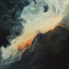 Fototapeta premium Wispy details of smoke rising against a dark background