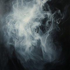 Wispy details of smoke rising against a dark background