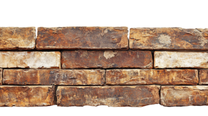 Seamless brick wall texture with transparent background, ideal for architectural visualization
