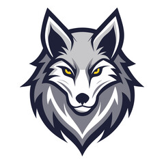 Fototapeta premium Wolf mascot vector logo illustration