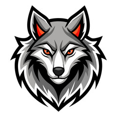 Fototapeta premium Wolf mascot vector logo illustration