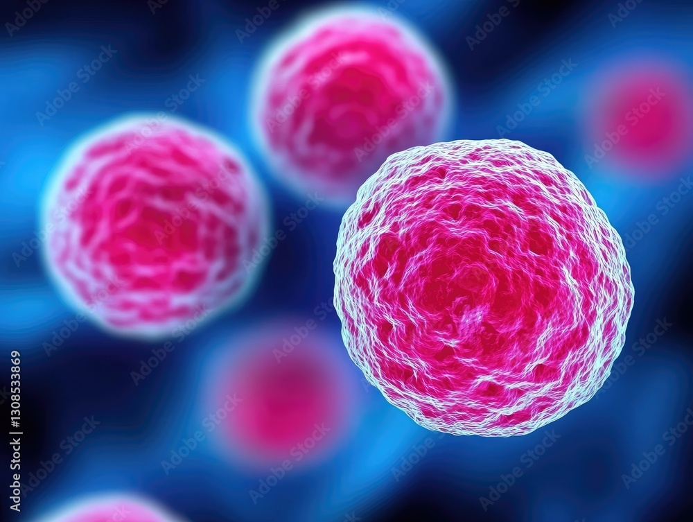 Poster cell division process microscopic environment science image colorful background educational concept