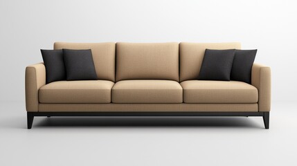 Stylish sofa design modern living room furniture showcase minimalist environment straight-on view comfort concept